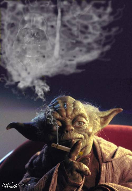 Yoda smoking Weed