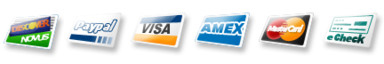 Credit cards accepted. American Express. Visa. Mastercard.