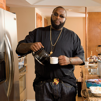 Rick Ross pouring cup of coffee